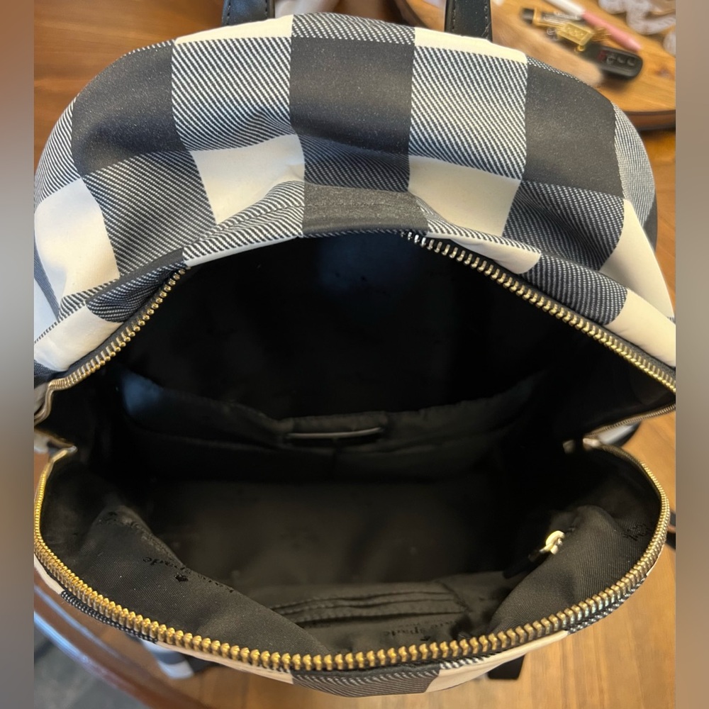 Kate Spade Black and White Checkered Backpack - Picture 4 of 6
